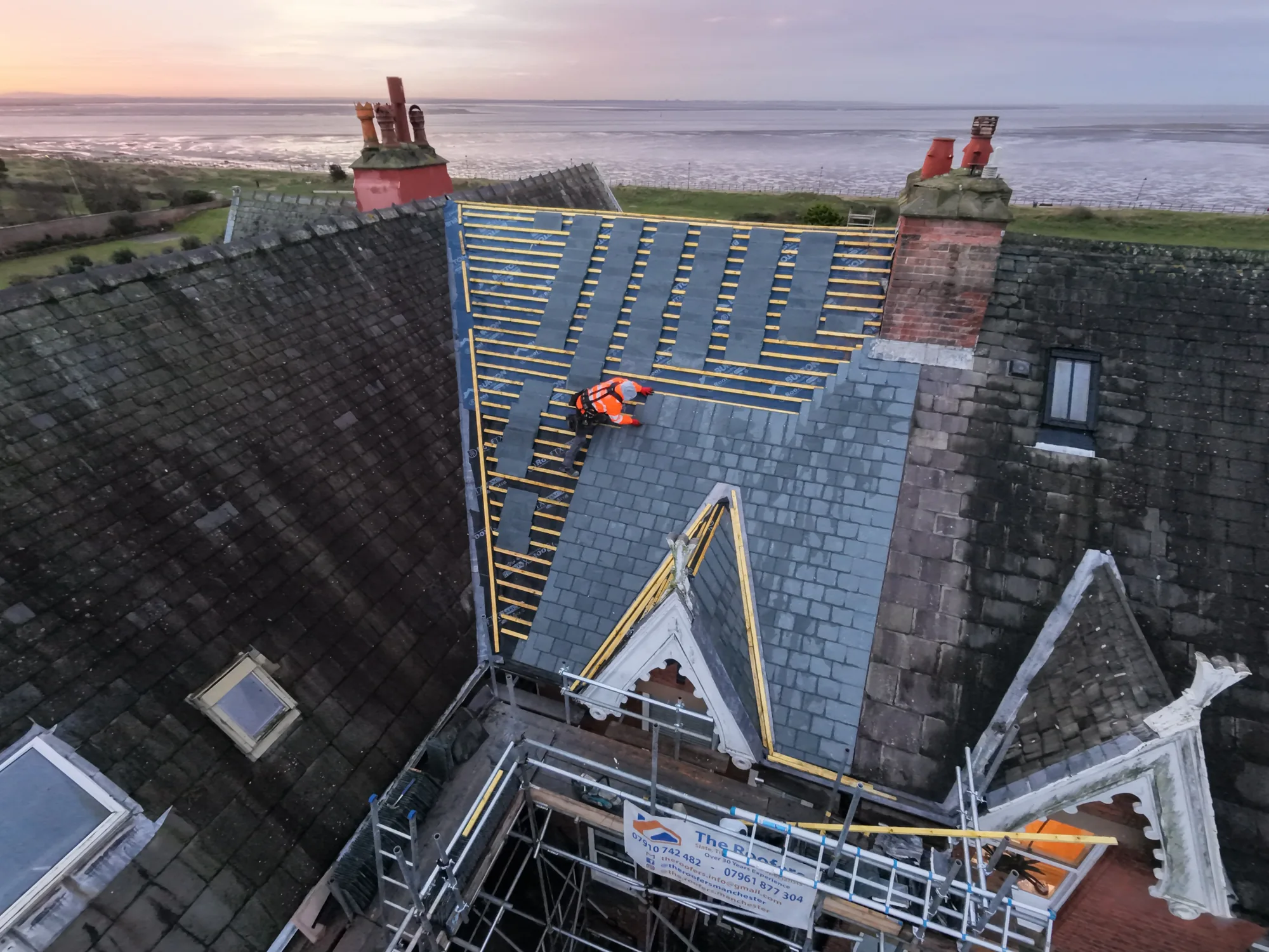 Finished watertight slate roof on the Fylde Coast near Lytham St Annes