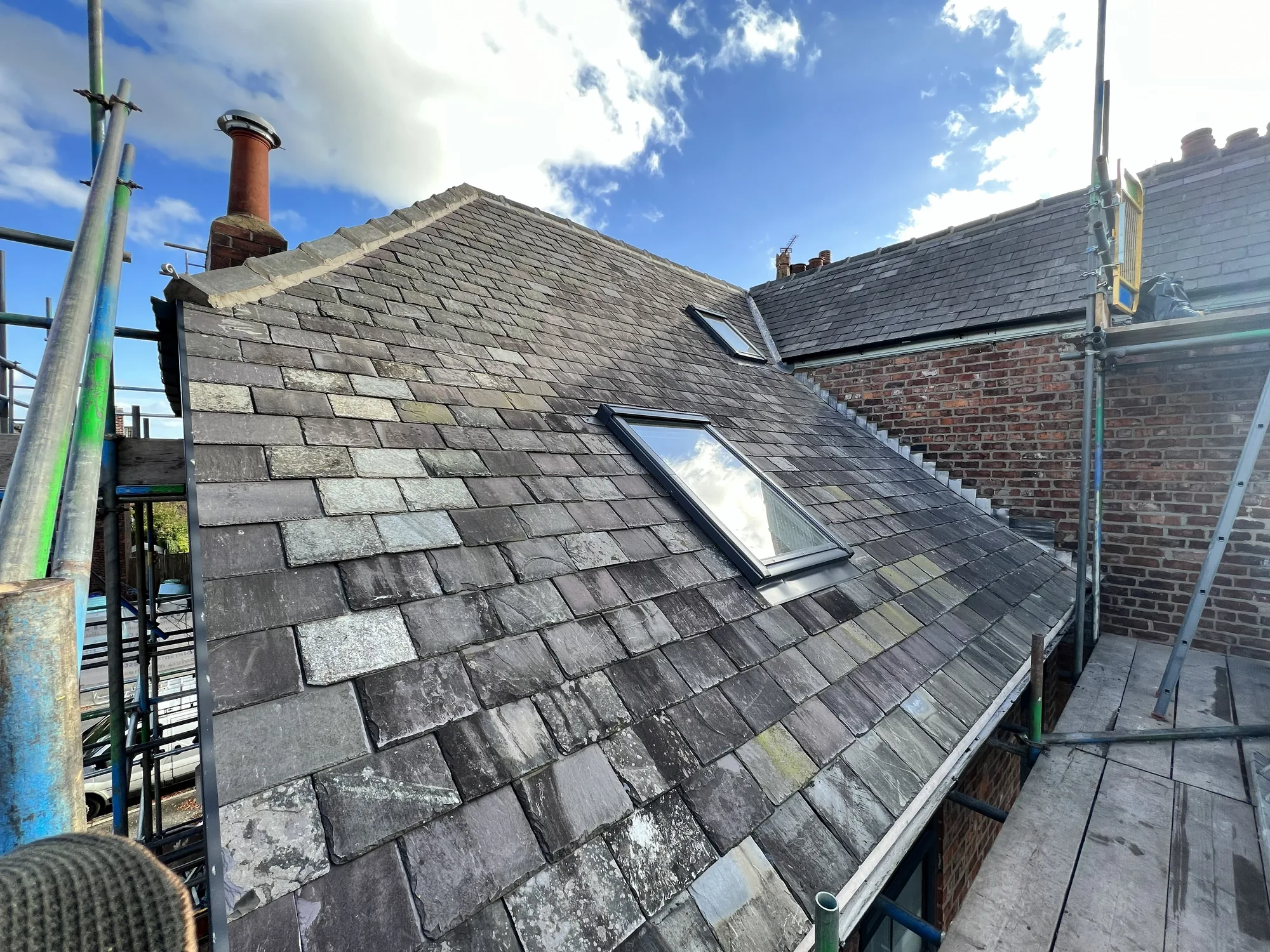 Natural slate roof detail by The Roofers Blackpool