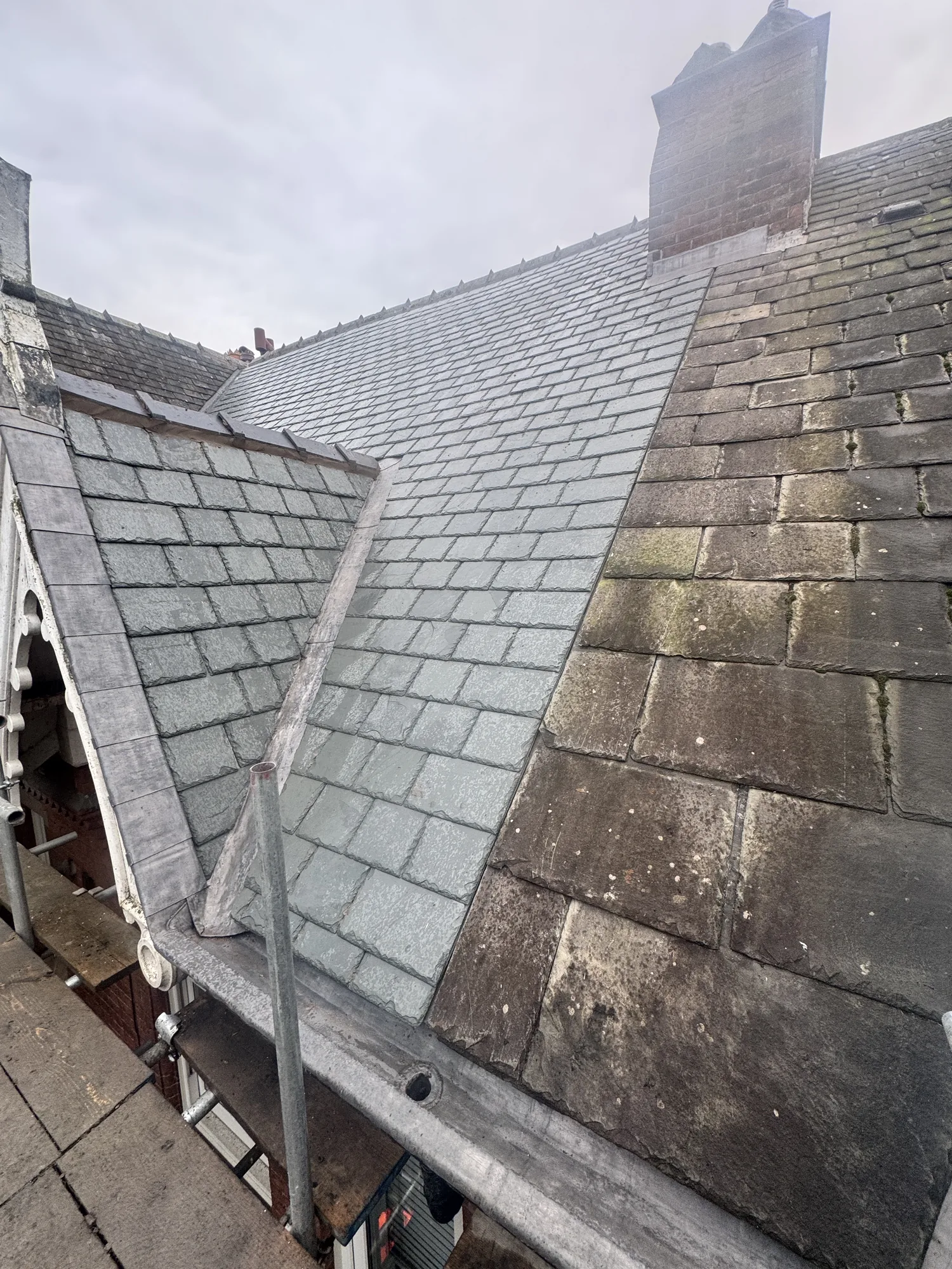 Natural slate roof detail by The Roofers Blackpool