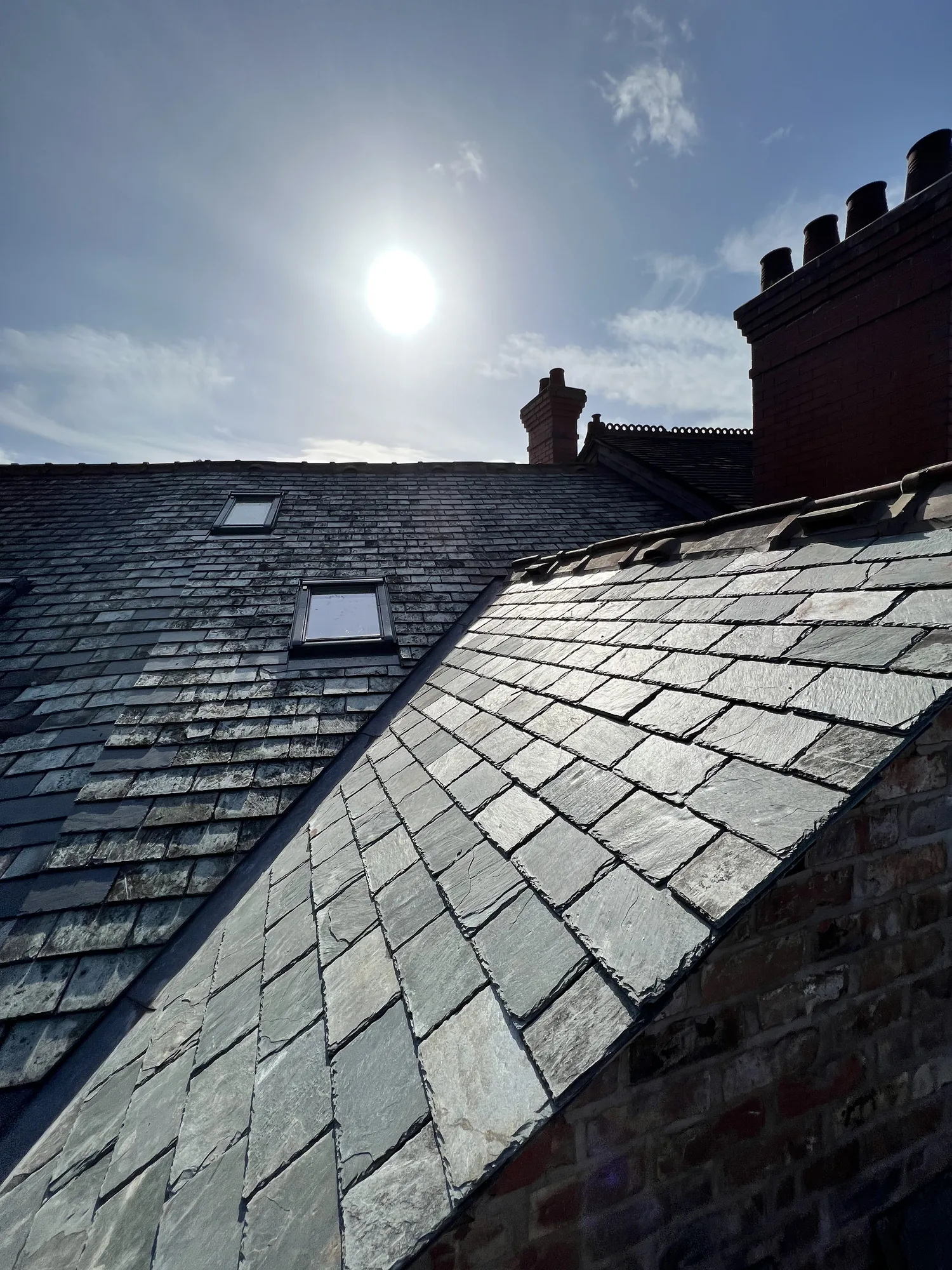 Natural slate roof detail by The Roofers Blackpool