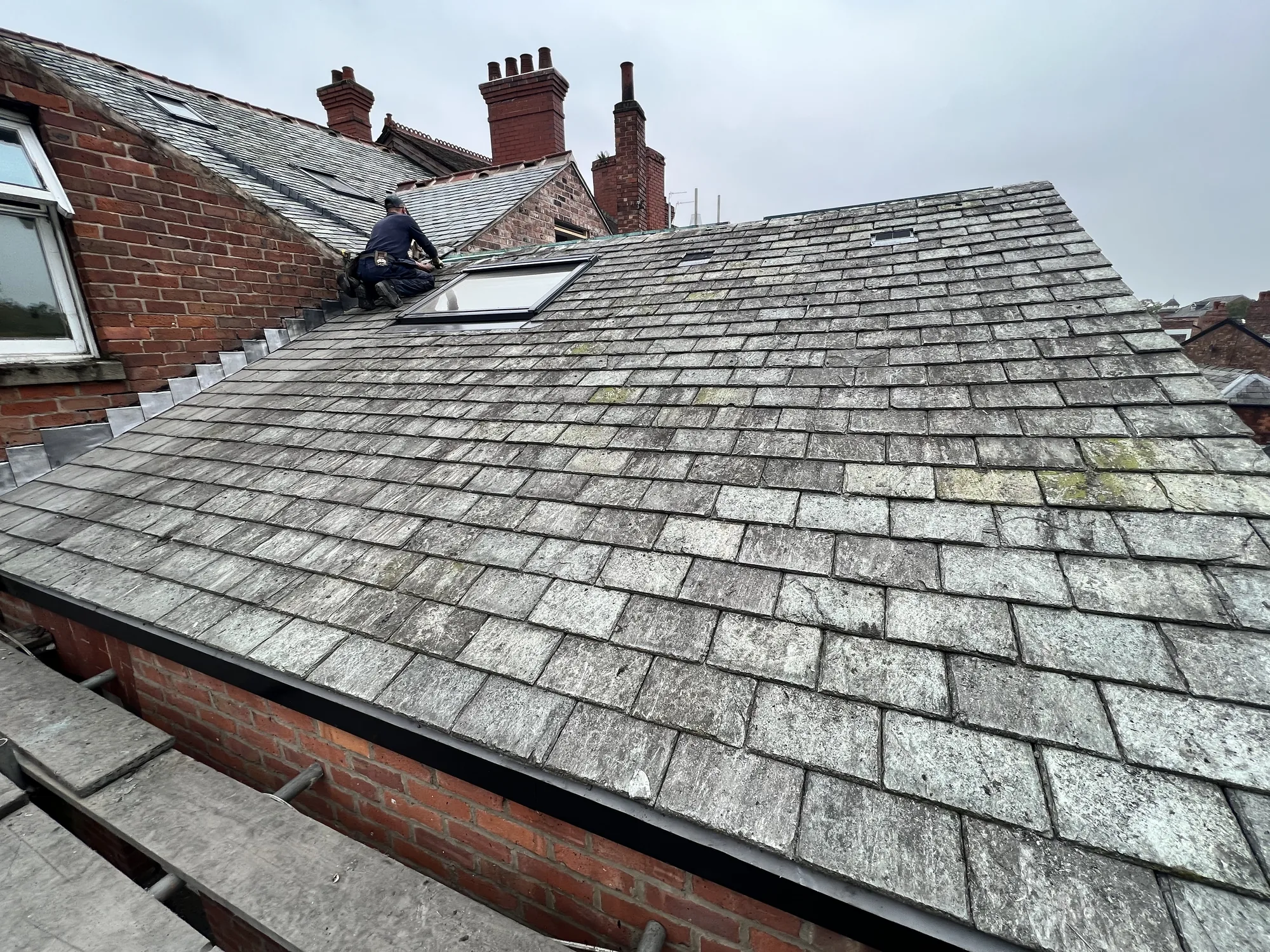 Natural slate roof detail by The Roofers Blackpool