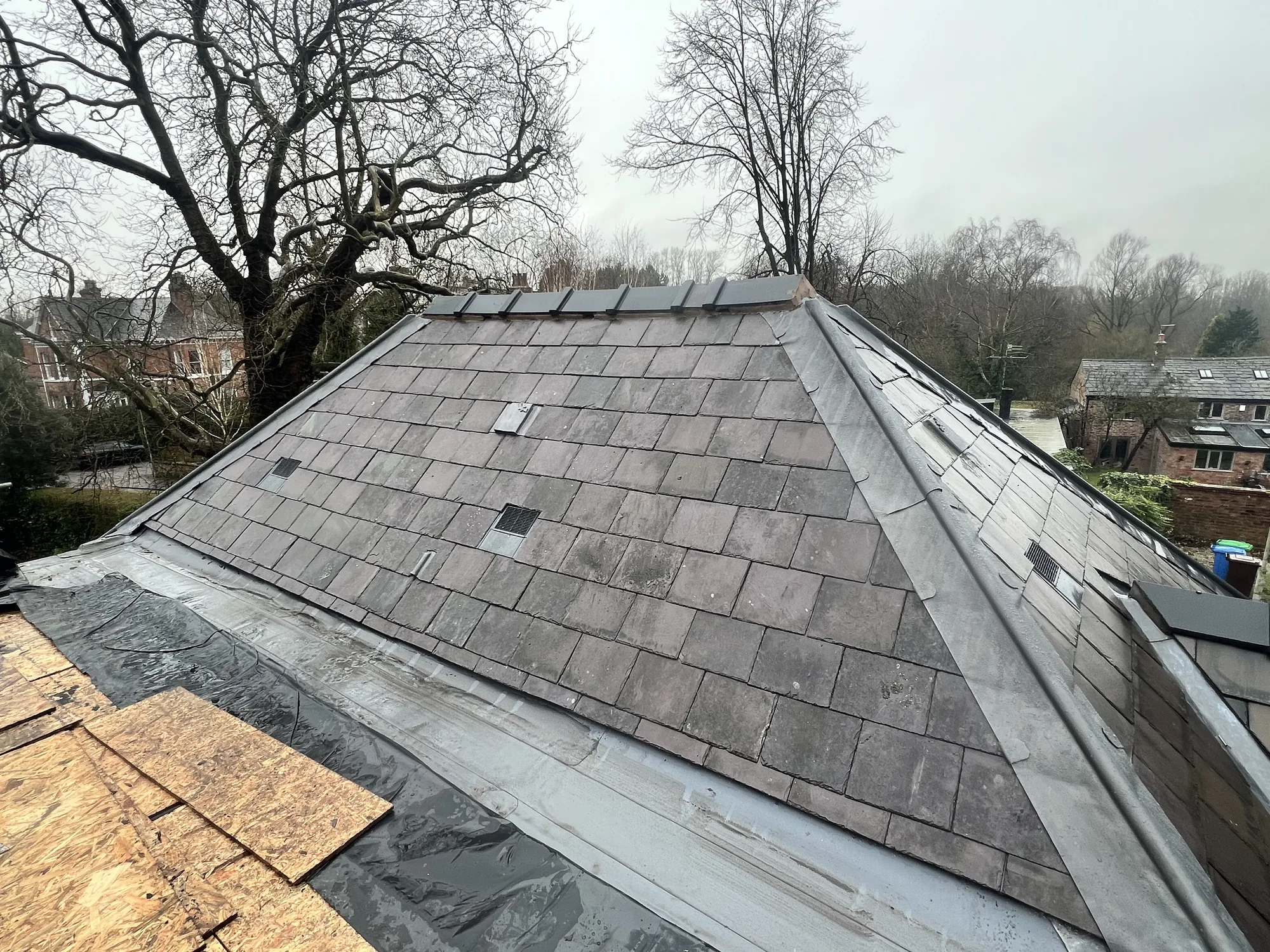 Natural slate roof detail by The Roofers Blackpool