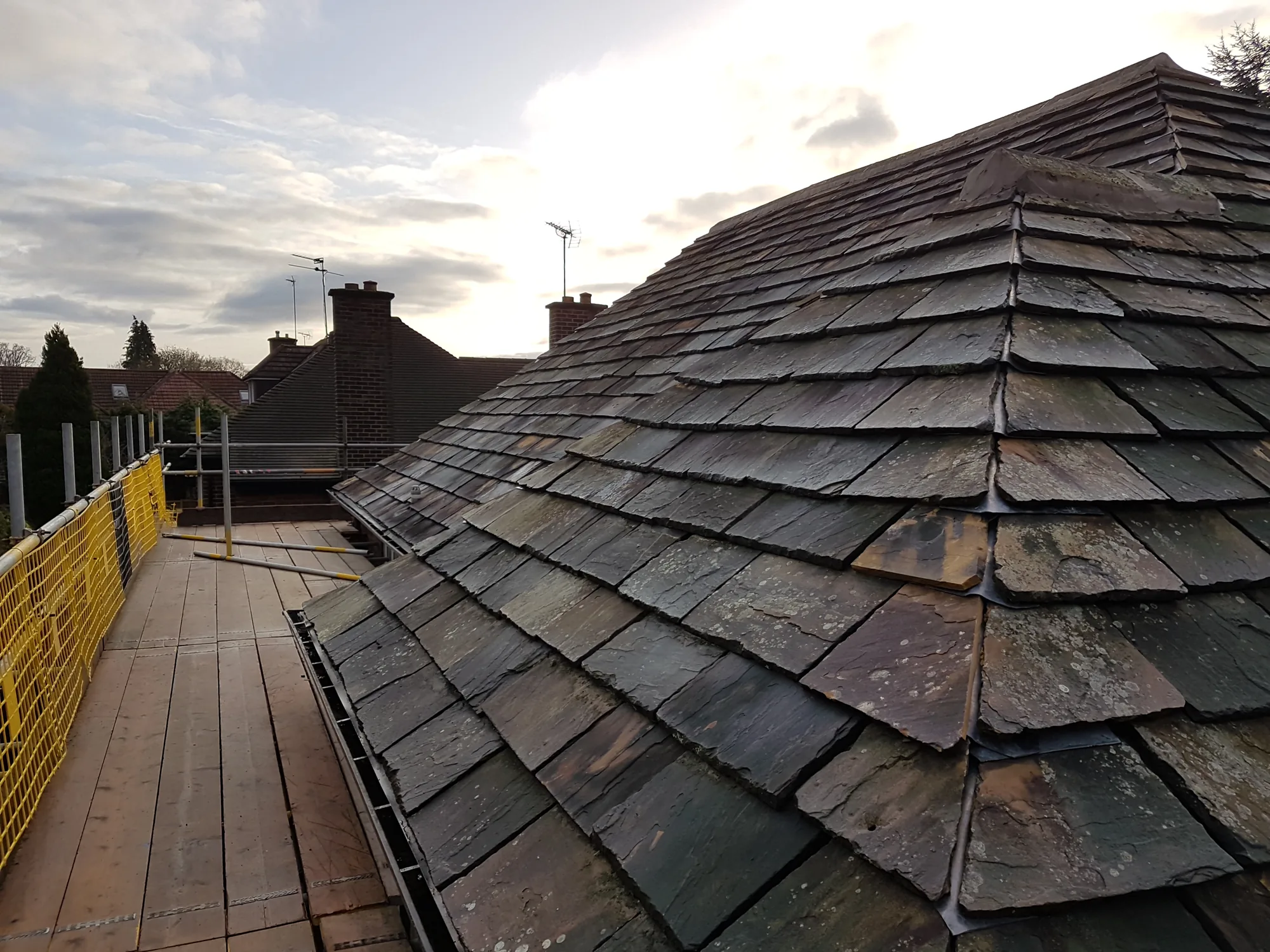 Traditional stone slate roof by The Roofers Blackpool