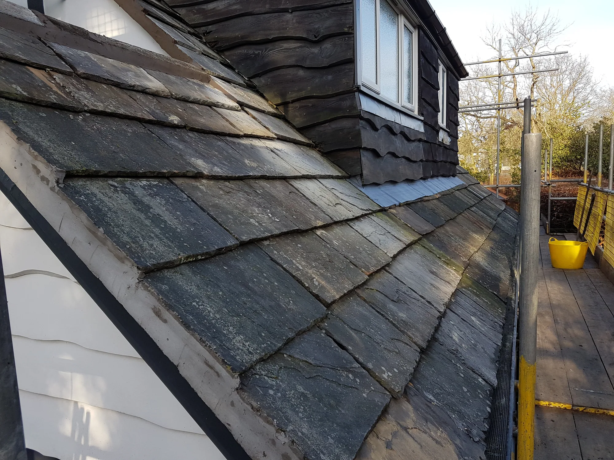 Traditional stone slate roof by The Roofers Blackpool