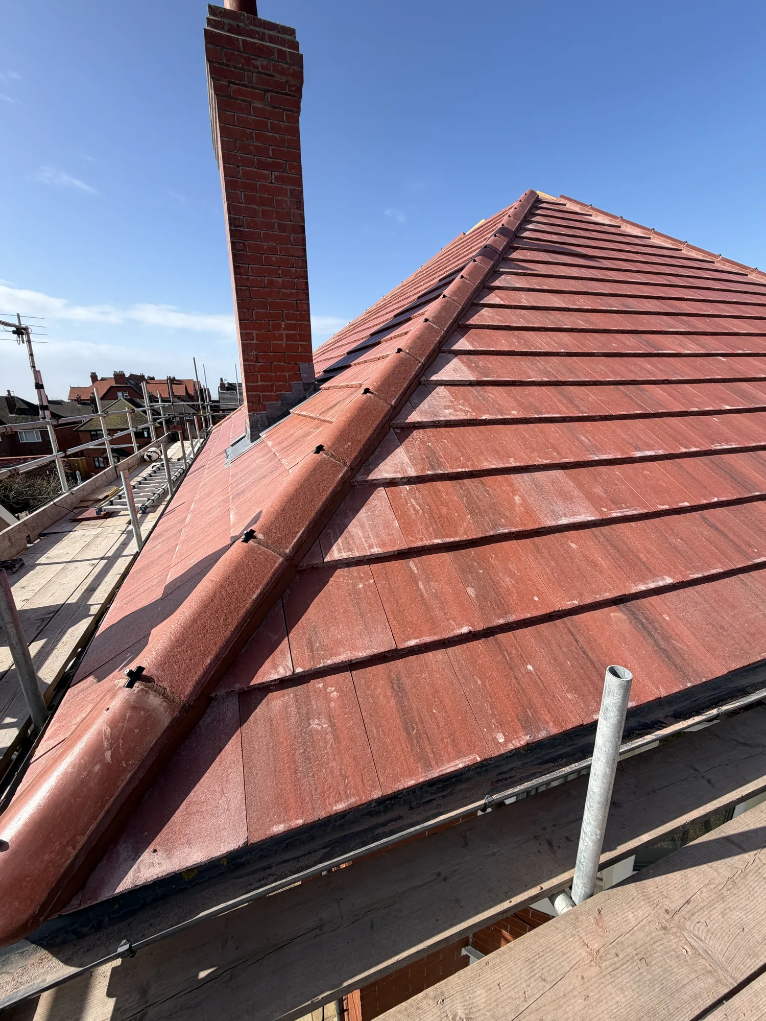 New clay and concrete tiled roof by The Roofers Blackpool