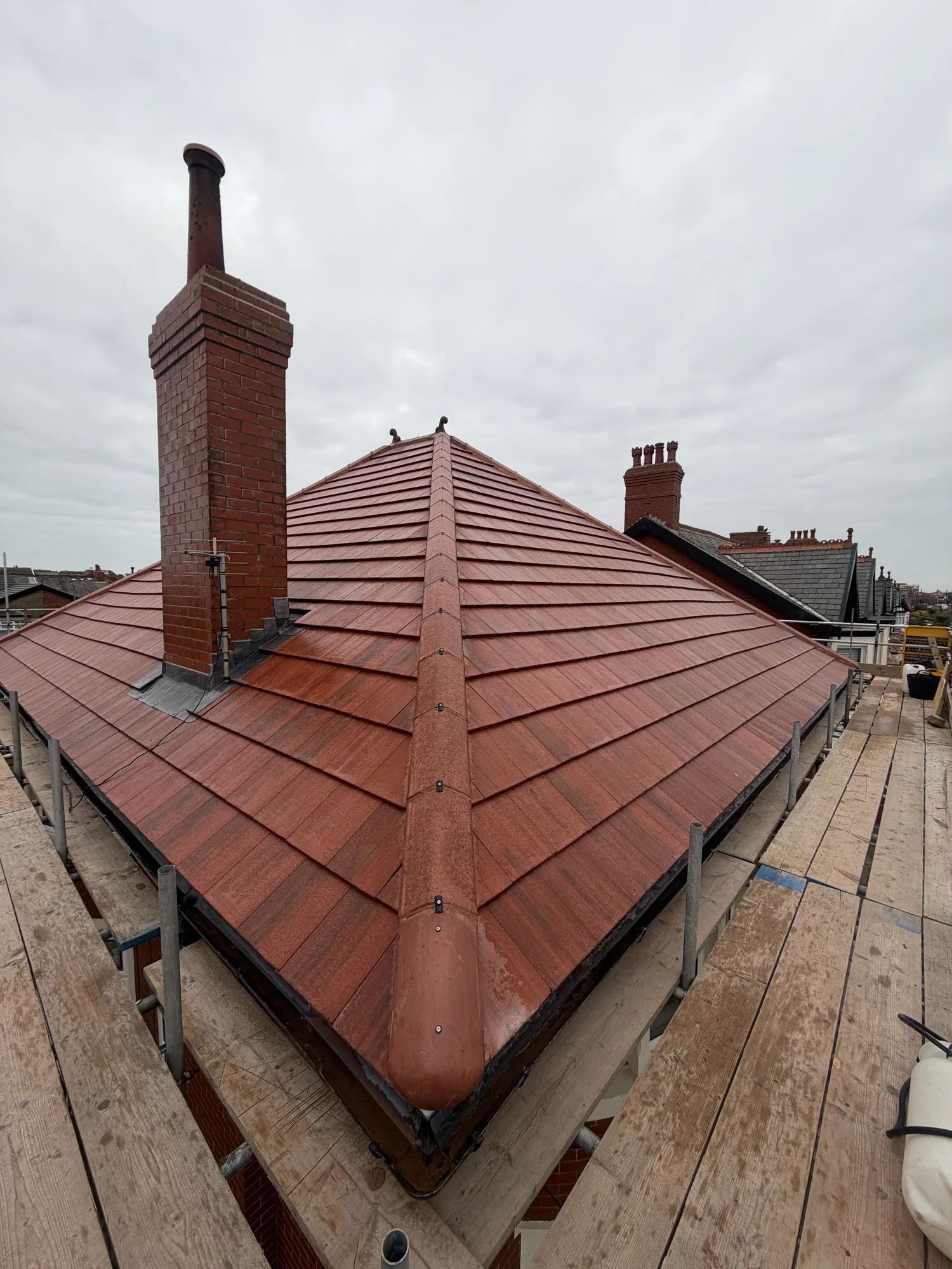 New clay and concrete tiled roof by The Roofers Blackpool