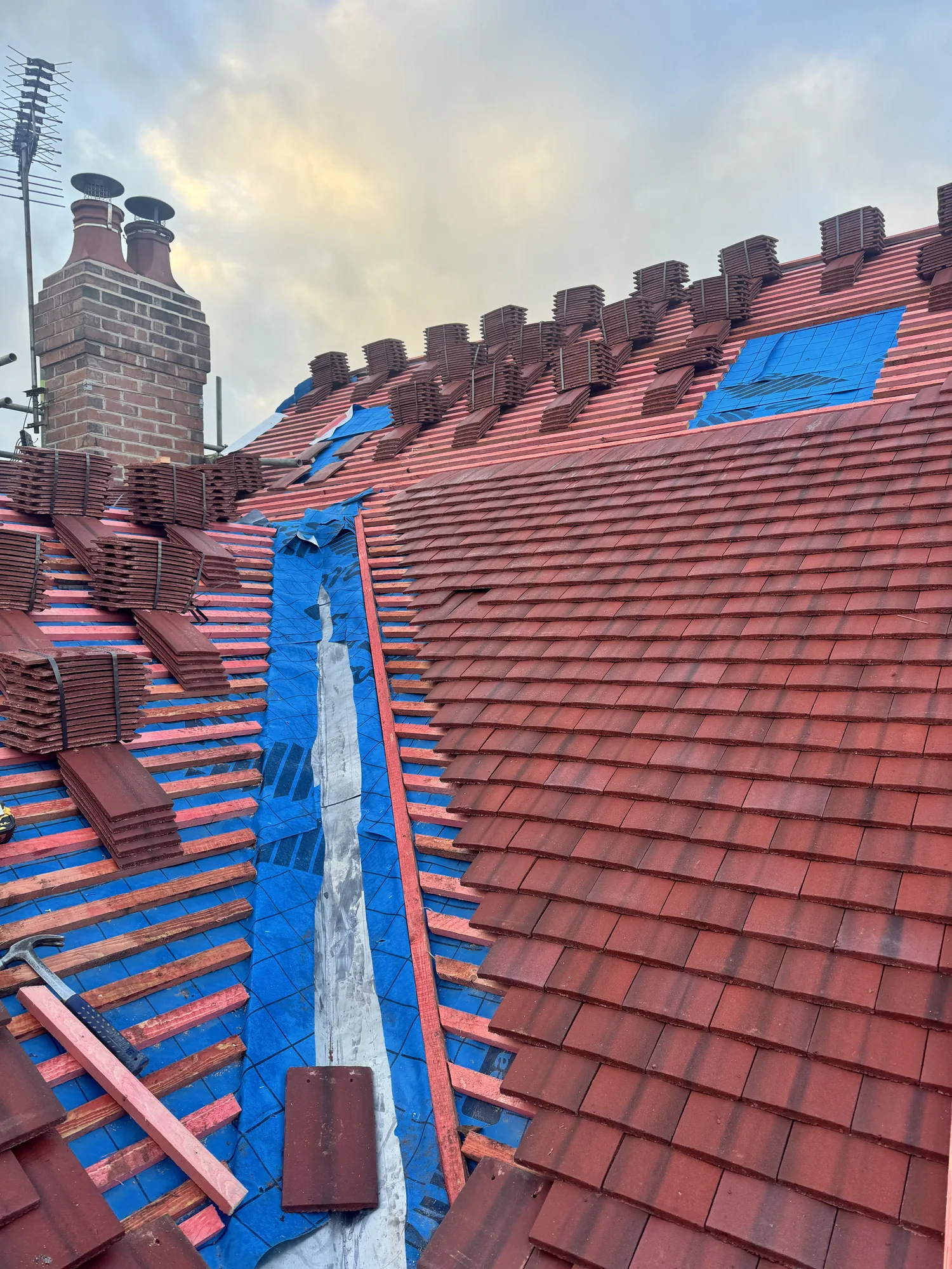 New clay and concrete tiled roof by The Roofers Blackpool