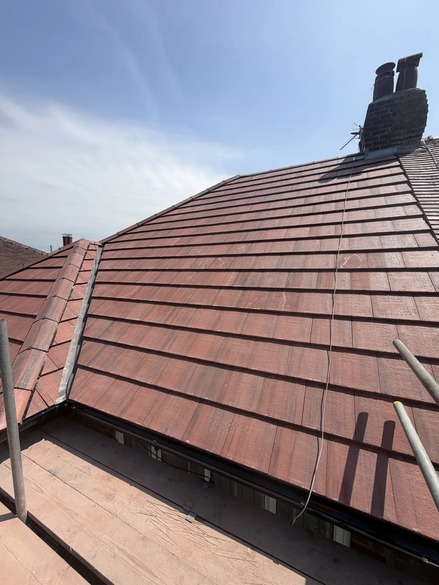 New clay and concrete tiled roof by The Roofers Blackpool
