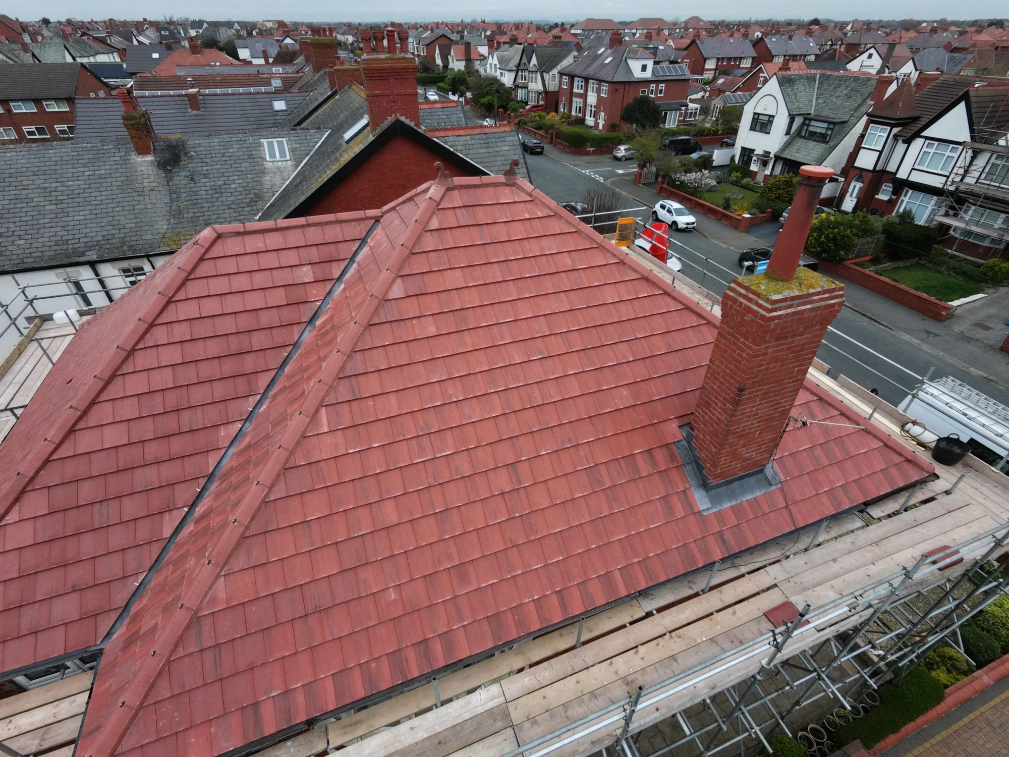 New clay and concrete tiled roof by The Roofers Blackpool
